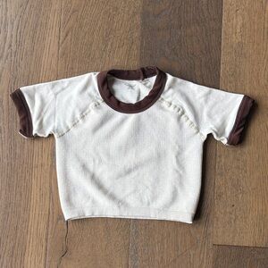 Urban outfitters Cream & Brown Short Sleeve Top
